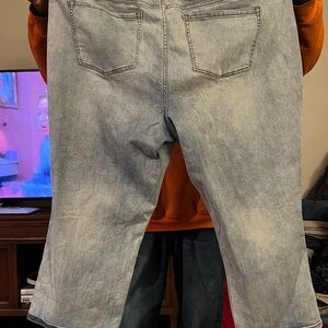 Lane Bryant pants they fit me like a long capri but they could be a short Jean
